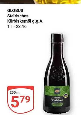 GLOBUS Steirisches Kürbiskernöl g.g.A. 1 l = 23.16
