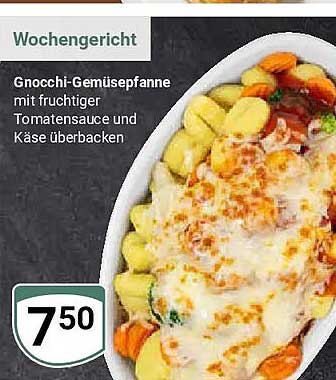 Gnocchi-Gemüsepfanne mit fruchtiger Tomatensauce und Käse überbacken
