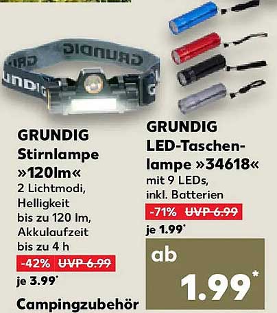 GRUNDIG Stirnlampe »120lm«
