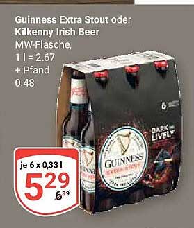 Guinness Extra Stout oder Kilkenny Irish Beer