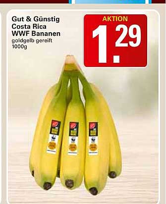 Gut & Günstig Costa Rica WWF Bananen goldgelb gereift 1000g