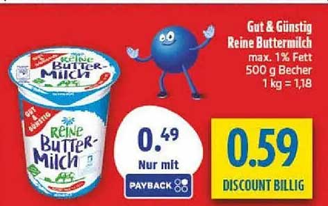 Gut & Günstig Reine Buttermilch