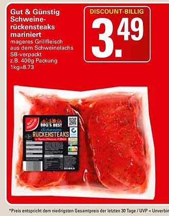 Gut & Günstig Schweinerückensteaks mariniert