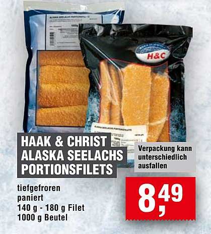 HAAK & CHRIST ALASKA SEELACHS PORTIONSFILETS
