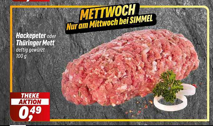 Hackepeter oder Thüringer Mett deftg gewürzt 100 g