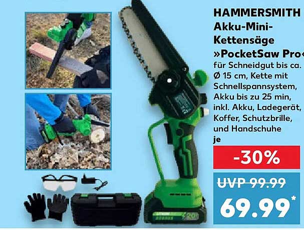 HAMMERSMITH Akku-Mini-Kettensäge »PocketSaw Pro«