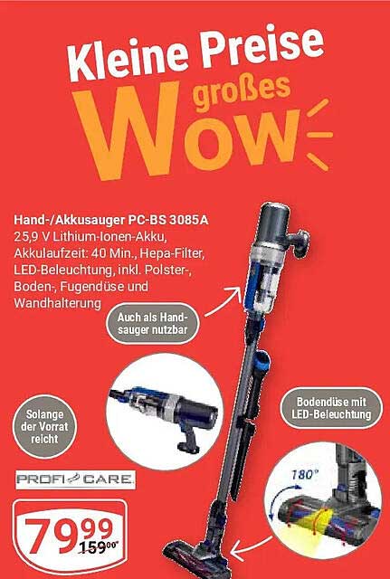 Hand-/Akkusauger PC-BS 3085 A