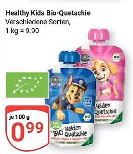 Healthy Kids Bio-Quetschie Verschiedene Sorten, 1 kg = 9,90