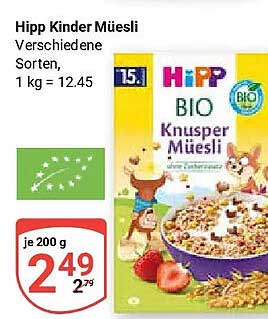 Hipp Kinder Müsli Verschiedene Sorten, 1 kg = 12.45