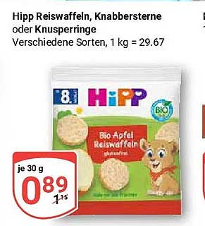Hipp Reiswaffeln, Knabbersterne oder Knusperringe