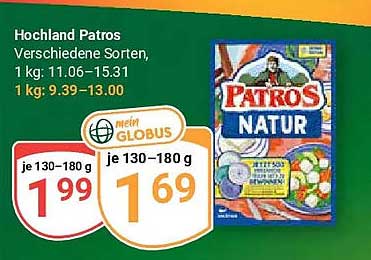 Hochland Patros Verschiedene Sorten, 1 kg: 11.06–15.31 | 1 kg: 9.39–13.00