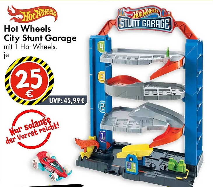 Hot Wheels City Stunt Garage mit 1 Hot Wheels, je