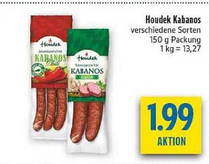 Houdek Kabanos verschiedene Sorten 150 g Packung 1 kg = 13,27