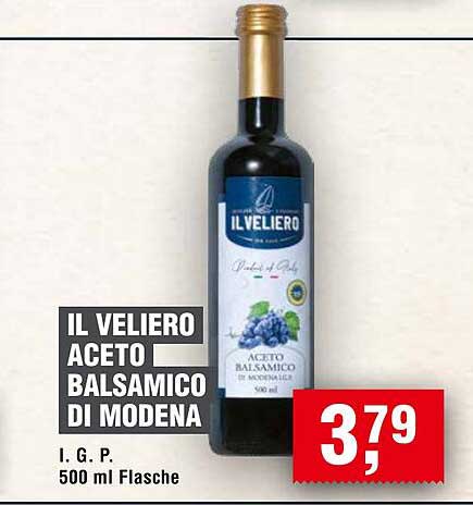 IL VELIERO ACETO BALSAMICO DI MODENA I. G. P. 500 ml Flasche
