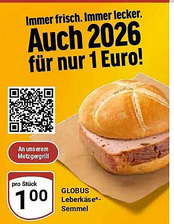 Immer frisch. Immer lecker. Auch 2026 für nur 1 Euro!