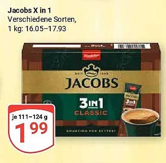 Jacobs X 1 in 1 Verschiedene Sorten, 1 kg: 16.05–17.93