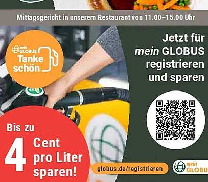Jetzt für mein GLOBUS registrieren und sparen