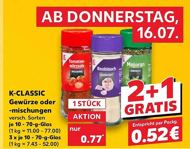 K-CLASSIC Gewürze oder -mischungen