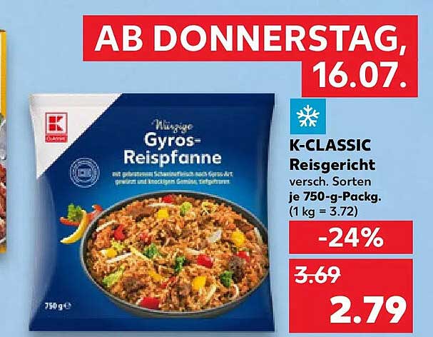 K-CLASSIC Reisgericht versch. Sorten je 750-g-Pack. (1 kg = 3.72)