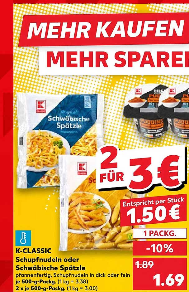 K-CLASSIC Schupfnudeln oder Schwäbische Spätzle