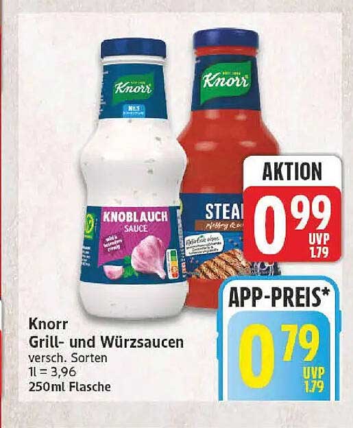 Knorr Grill- und Würzsaucen versch. Sorten 250ml Flasche