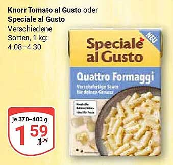 Knorr Tomato al Gusto oder Speciale al Gusto Verschiedene Sorten, 1 kg