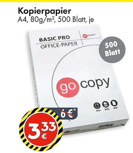 Kopierpapier A4, 80g/m², 500 Blatt, je