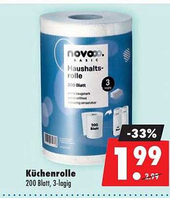 Küchenrolle 200 Blatt, 3-lagig