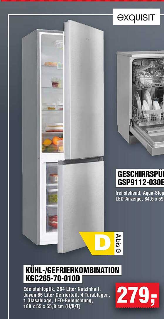 KÜHL-/GEFRIERKOMBINATION KGC265-70-010D