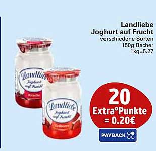 Landliebe Joghurt auf Frucht verschiedene Sorten 150g Becher 1kg=5.27