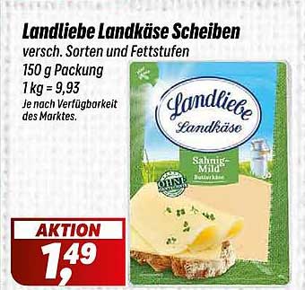 Landliebe Landkäse Scheiben versch. Sorten und Fettstufen
