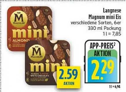Langnese Magnum mini Eis verschiedene Sorten, 6er 330 ml Packung