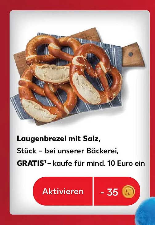 Laugenbrezel mit Salz, Stück – bei unserer Bäckerei, GRATIS¹- kaufe für mind. 10 Euro ein