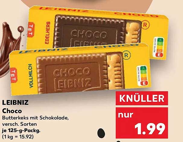 LEIBNIZ Choco Butterkeks mit Schokolade, versch. Sorten je 125-g-Packg. (1 kg = 15.92)