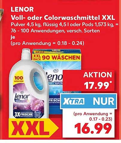 LENOR Voll- oder Colorwaschmittel XXL
