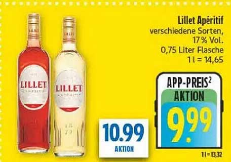 Lillet Apéritif verschiedene Sorten, 17% Vol., 0,75 Liter Flasche