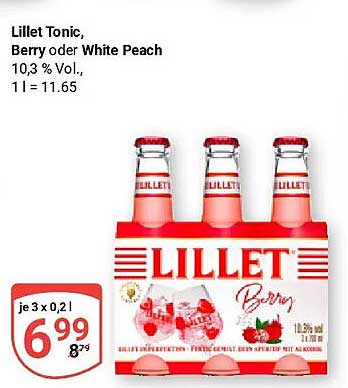 Lillet Tonic, Berry oder White Peach