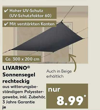 LIVARNO® Sonnensegel rechteckig