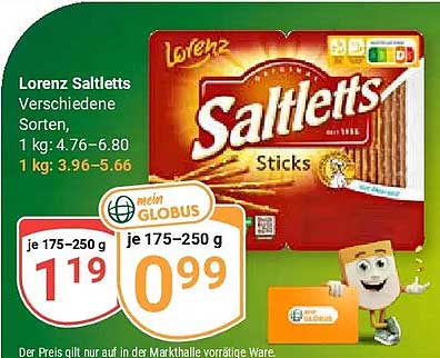 Lorenz Saltletts Verschiedene Sorten, 1 kg: 4.76–6.80, 1 kg: 3.96–5.66