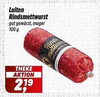 Luiten Rindermettwurst gut gewürzt, mager 100 g