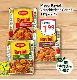Maggi Ravioli Verschiedene Sorten, 1 kg = 2.49