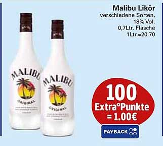 Malibu Likör verschiedene Sorten, 18% Vol., 0,7Ltr. Flasche
