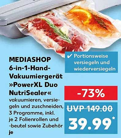 MEDIASHOP 6-in-1-Hand-Vakuumiergerät »PowerXL Duo NutriSealer«