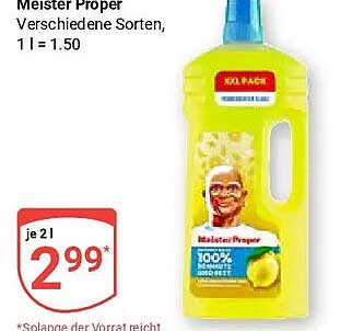Meister Proper Verschiedene Sorten, 1 l = 1.50