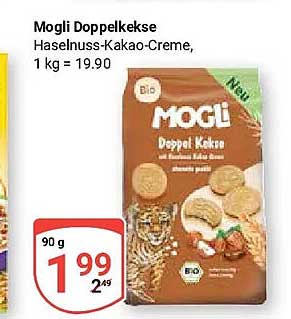 Mogli Doppelkekse Haselnuss-Kakao-Creme, 1 kg = 19.90