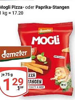 Mogli Pizza- oder Paprika-Stangen
