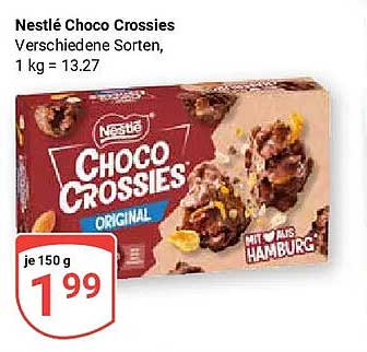 Nestlé Choco Crossies Verschiedene Sorten, 1 kg = 13.27