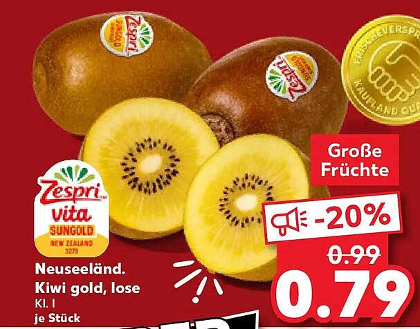 Neuseeland. Kiwi gold, lose Kl. I je Stück
