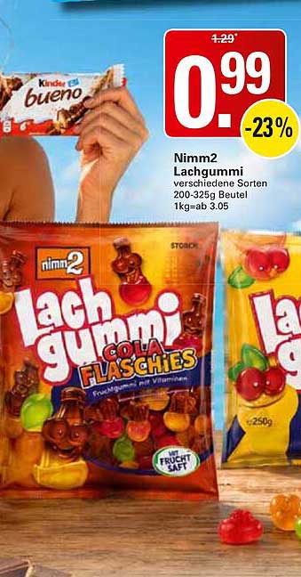Nimm2 Lachgummi verschiedene Sorten 200-325g Beutel 1kg=ab 3.05