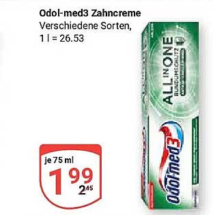 Odol-med3 Zahncreme Verschiedene Sorten, 1 l = 26.53